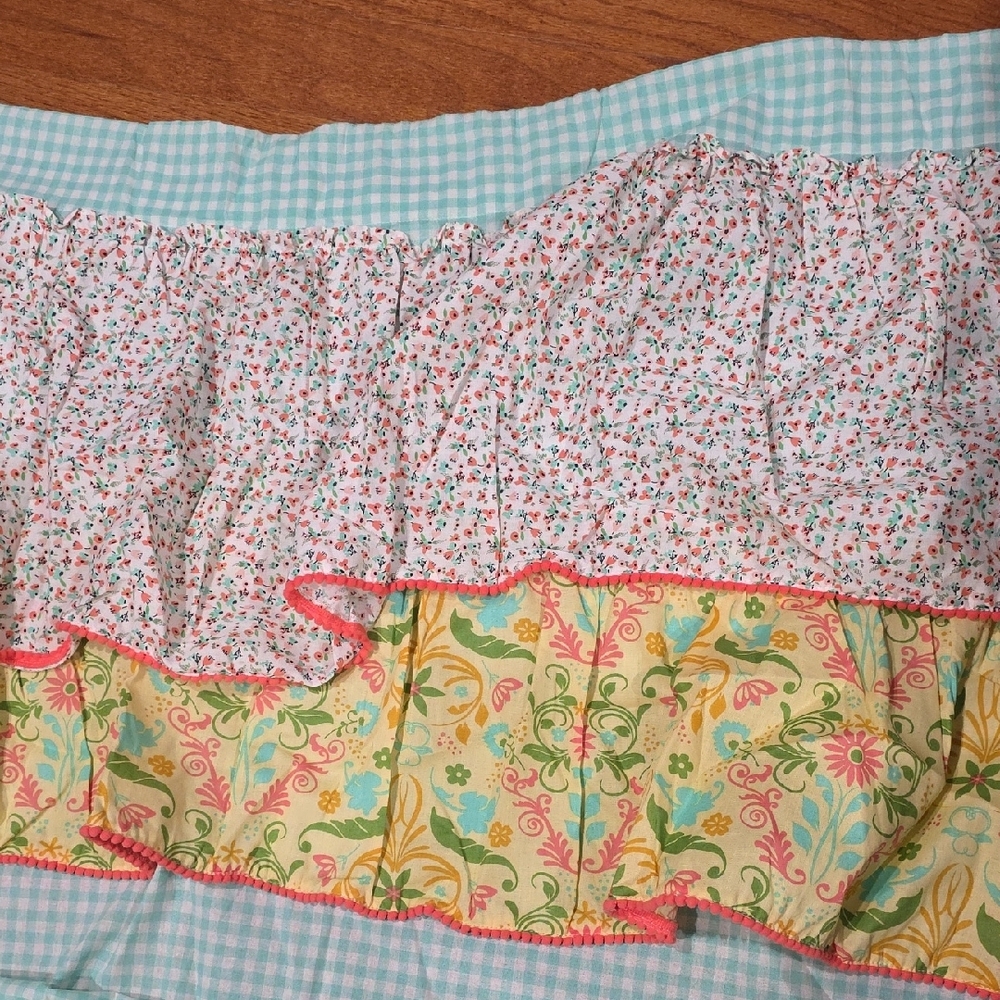 Matilda Jane Floral and Gingham Ruffle Curtains - Picture 2 of 4